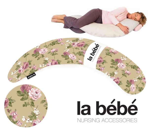 La Bebe™ Moon Maternity Pillow Art.106664 Roses Большая подушка для беременных с наполнителем из Memory Foam (особенно мягкий и тихий наполните