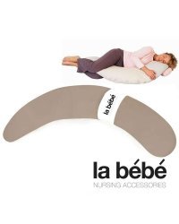 La Bebe™ Pregnancy PIllow Art.22072 Beige Satin Подушка-подковка для беременных с наполнителем из полистерола [2 хлопковых чехла] 185см