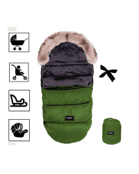 La bebe™ Sleeping bag Winter Footmuff Art.83955 Green Универсальный теплый мешок для санок/коляски