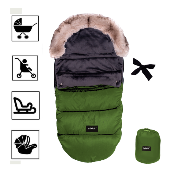 Обложка книги «La bebe™ Sleeping bag Winter Footmuff Art.83955 Green Универсальный теплый мешок для санок/коляски»