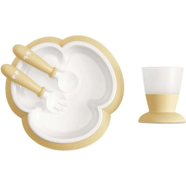 Обложка книги «Babybjorn Baby Feeding Set Art.078166 Powder Yellow Комплект столовых принадлежностей (4шт.)»