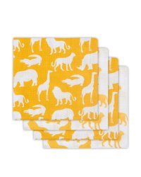 Jollein Muslin Safari Art.535­-851-­65202 Высококачественная муслиновая пелёнка из бамбука, 4 шт. (70x70 см)