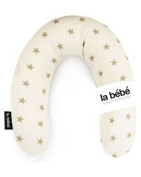 La Bebe™ Rich Maternity Pillow Memory Foam Art.113030 White&amp;Beige Star Подковка для сна / кормления малыша, 30x104 cm