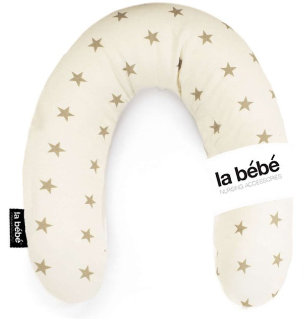 La Bebe™ Rich Maternity Pillow Memory Foam Art.113030 White&amp;Beige Star Подковка для сна / кормления малыша, 30x104 cm