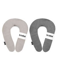 La Bebe™ Snug Linen Nursing Maternity Pillow Art.78259 Dark Grey Подкова для сна, кормления малыша 20x70 cm из натурального 100% льна