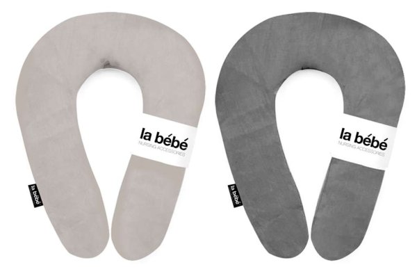 La Bebe™ Snug Linen Nursing Maternity Pillow Art.78259 Dark Grey Подкова для сна, кормления малыша 20x70 cm из натурального 100% льна
