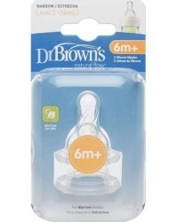 Dr.Browns Wide Neck Options Art.332-INTL Силиконовые соски для бутылочек от 6+ мес. (2 шт.)