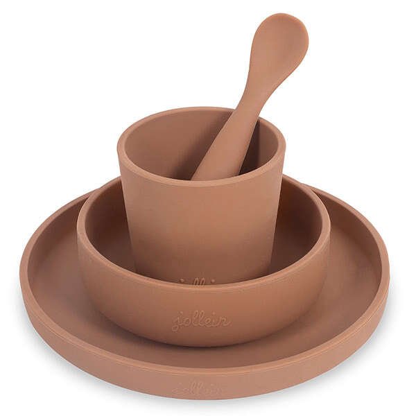 Обложка книги «Jollein Dinner Set Silicone Caramel Art.705-007-00092 Набор посуды из силикона»