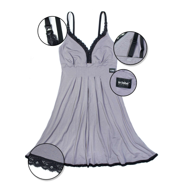La Bebe™ Nursing Eclipse Art.119275 Grey Ночнушка для беременных и кормящих
