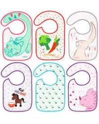 BabyOno Art.832 детский нагрудник хлопковый на липучке (слюнявчик) 6+мес.
