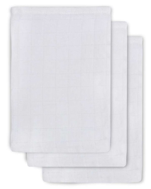 Jollein Muslin Face White Art.00100121 Высококачественная муслиновая пелёнка для лица, 3 шт. (15х21 см)