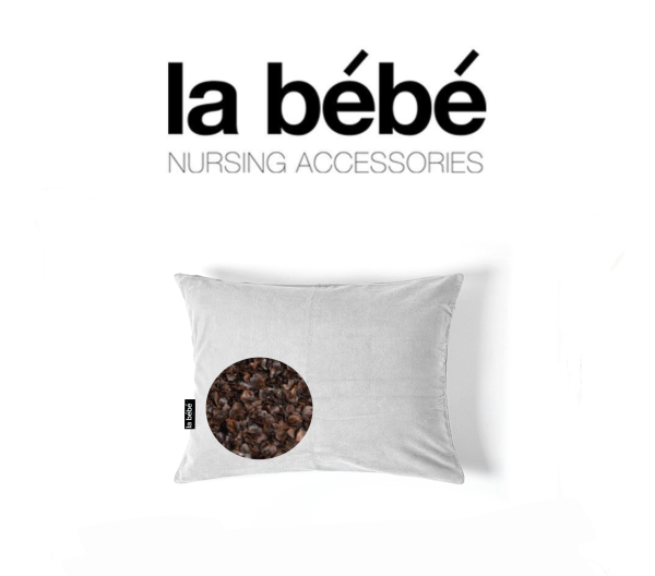 La bebe™ Pillow Eco Green 30x40 Art.86120 Beige/Grey Подушка из мягкой мебельной ткани VELVET на молнии с наполнение из гречневой шелухи с дополнительным внутренним чехлом из хлопка 30x40см