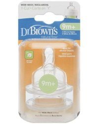 Dr.Browns Y-Cut Art.362-INTL Силиконовые соски для бутылочек c регулируемой скоростью течения от 9+ мес. (2 шт.)