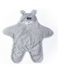 La bebe™ Minky+Cotton Art.104790 Grey Комбинезон для малыша (конвертик) в автокресло или коляску с ручками и ножками
