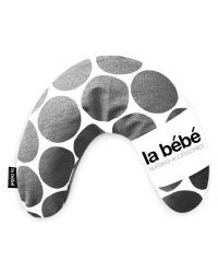 La Bebe™ Mimi Nursing Cotton Pillow Art.78979 White&amp;Grey dots Подковка для сна, кормления малыша 19*46cm