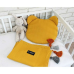 La bebe™ Waffle Set Art.126548 Yellow Хлопковый пледик + подушка 100x75 cm