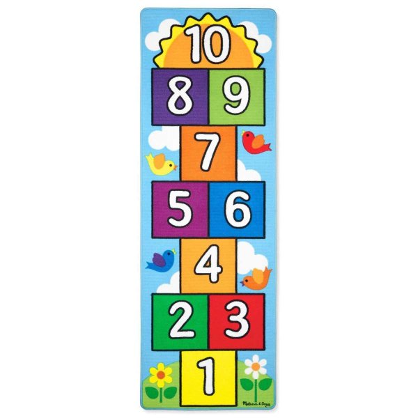 Melissa&amp;Doug Hopscotch Rug Art.19402 Детский коврик для игр с цифрами 199x67см