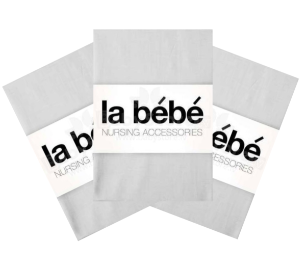 La Bebe™ Set 75x75(3) Art.85197 Grey Комплект детских пеленочек [хлопок/сатин] 75x75cm-3 шт.