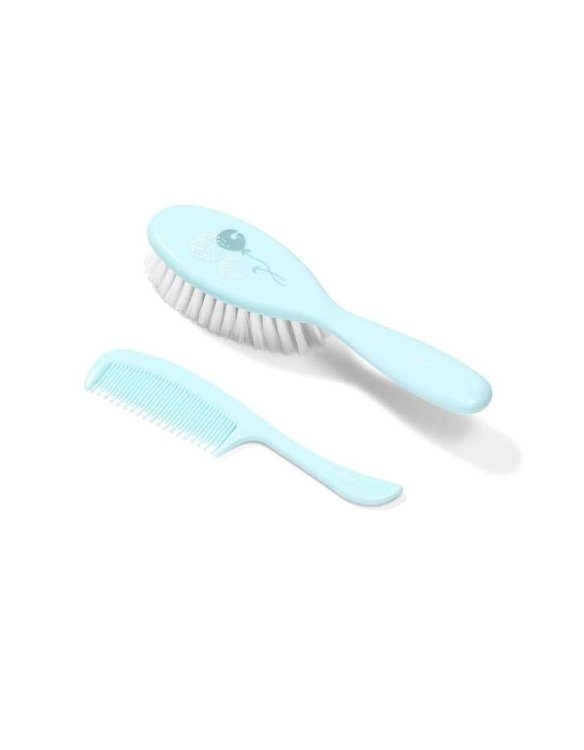 BabyOno Art.569 Blue SUPER SOFT&amp;ULTRA THIN Щетка с мягким волосом + расческа
