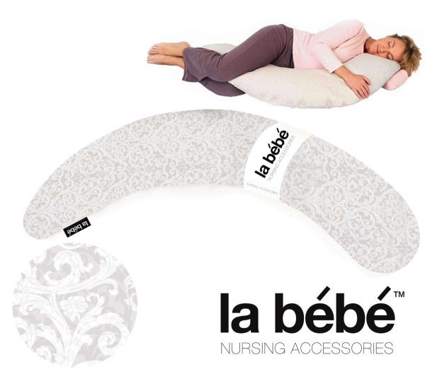 Обложка книги «La Bebe™ Moon Maternity Pillow Art.7770 Classic Grey Подушка-подковка для беременных с наполнителем из полистерола [2 хлопковых чехла] 185см»