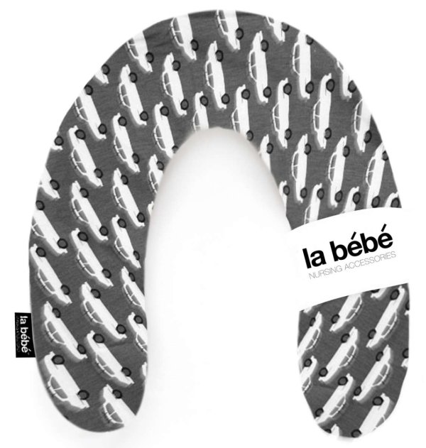 La Bebe™ Rich Maternity Pillow Art.49549 Grey Cars Подковка для сна, кормления малыша 30x104 cm
