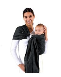 La bebe™ Nursing Sling VIP Linen Art.127911 Black Слинг из натурального льна с кольцами (для детей до 36 месяцев) + мешочек для хранения