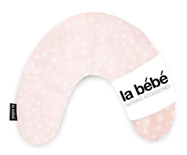 La Bebe™ Mimi Nursing Cotton Pillow Art.101710 TicTacToe Pink Подковка для сна, кормления малыша 19x46cm