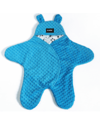 La bebe™ Minky+Cotton Art.104793 Blue Комбинезон для малыша (конвертик) в автокресло или коляску с ручками и ножками
