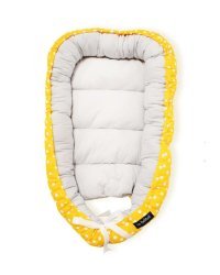 La Bebe™ Babynest Cotton Art.42110 Yellow/Grey Гнездышко – кокон для новорожденных