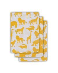 Jollein Muslin Face Safari Ocher Art.536­-848­-65202 Высококачественная муслиновая пелёнка для лица, 3 шт. (15х21 см)