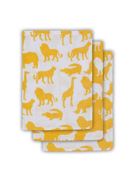 Jollein Muslin Face Safari Ocher Art.536­-848­-65202 Высококачественная муслиновая пелёнка для лица, 3 шт. (15х21 см)