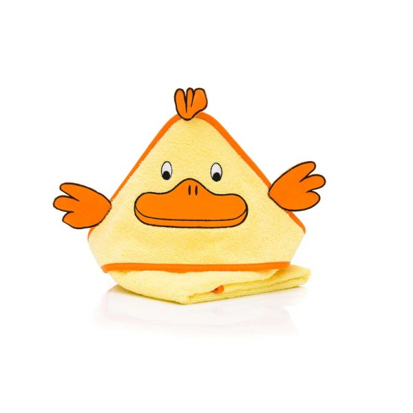 Fillikid Duck Art.1033-03 Детский комплект для ванной Махровое Полотенце с капюшоном 75х75 см + рукавичка для мытья