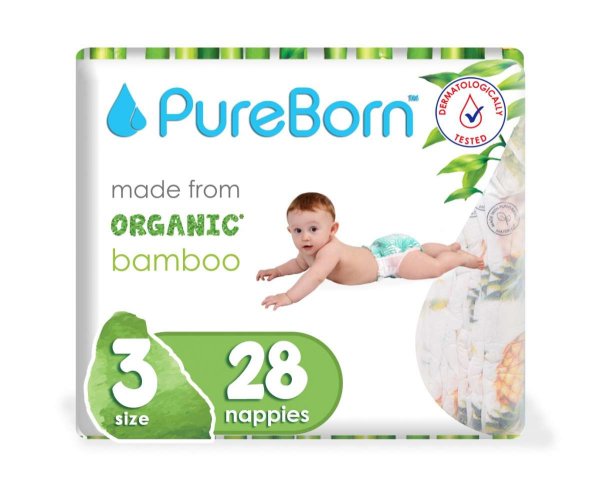 Обложка книги «Pureborn Single 3 Organic Bamboo Art.121310 Экологические подгузники-трусики 3 размер, 5.5-8 кг»