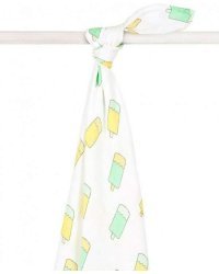 Jollein Hydrophilic Diaper XL Icecream Mint Art.535-­854-­65275 Высококачественная муслиновая пелёнка из бамбука, 1 шт. (140x200 см)