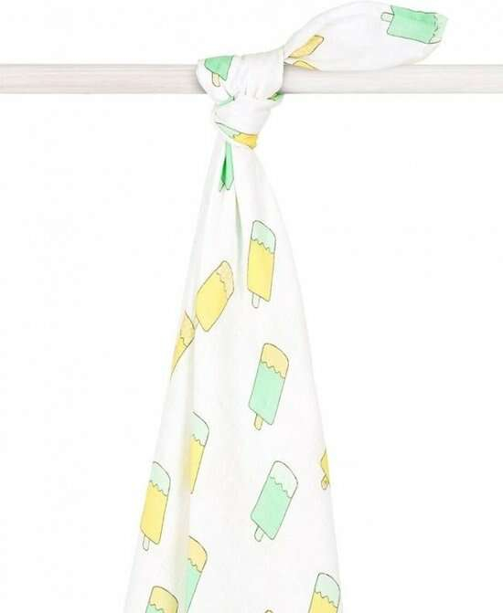 Jollein Hydrophilic Diaper XL Icecream Mint Art.535-­854-­65275 Высококачественная муслиновая пелёнка из бамбука, 1 шт. (140x200 см)
