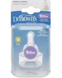 Dr.Browns Wide Neck Art.313-INTL Силиконовые соски для бутылочек c регулируемой скоростью течения от 9+ мес. (2 шт.)