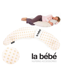 La Bebe™ Moon Maternity Pillow Art.89571 Beige Dots Большая подушка для беременных с наполнителем из Memory Foam (особенно мягкий и тихий наполнитель)185см