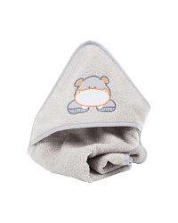 Fillikid Hippo Art.1032-07 Grey Махровое полотенце с капюшоном 75 х 75 см