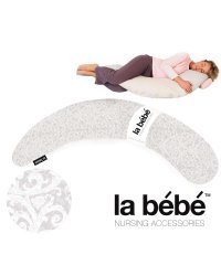 La Bebe™ Moon Maternity Pillow Art.97443 Classic Grey Большая подушка для беременных с наполнителем из Memory Foam (особенно мягкий и тихий наполнитель) 185cm
