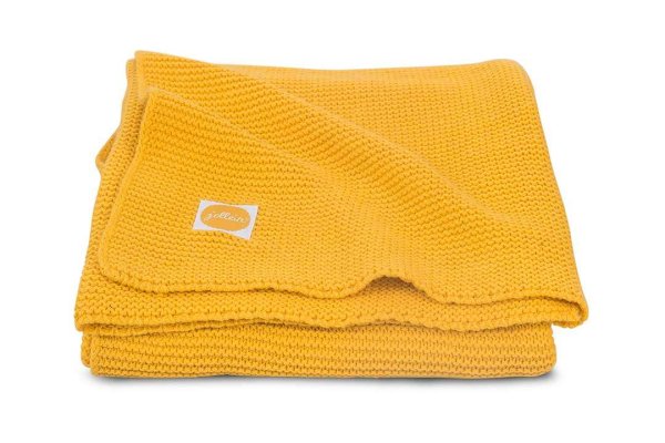 Jollein Basic Knit Ocher Art.516-511-65218 Хлопковый вязаный плед 75x100см