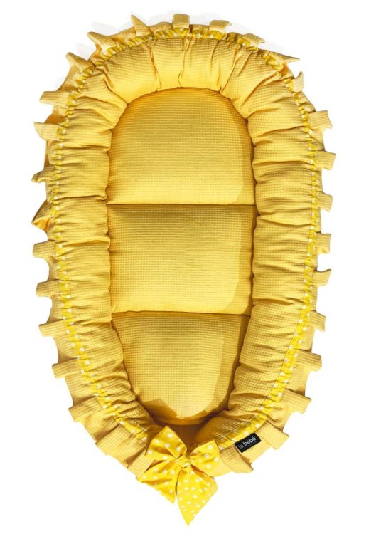 La Bebe™ Babynest Art.103004 Yellow Lemon Гнездышко – кокон для новорожденных