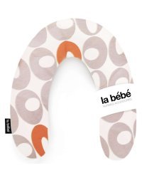 La Bebe™ Rich Cotton Nursing Maternity Pillow Art.49548 Orage&amp;Grey circles Подковка для сна, кормления малыша 30x104 cm