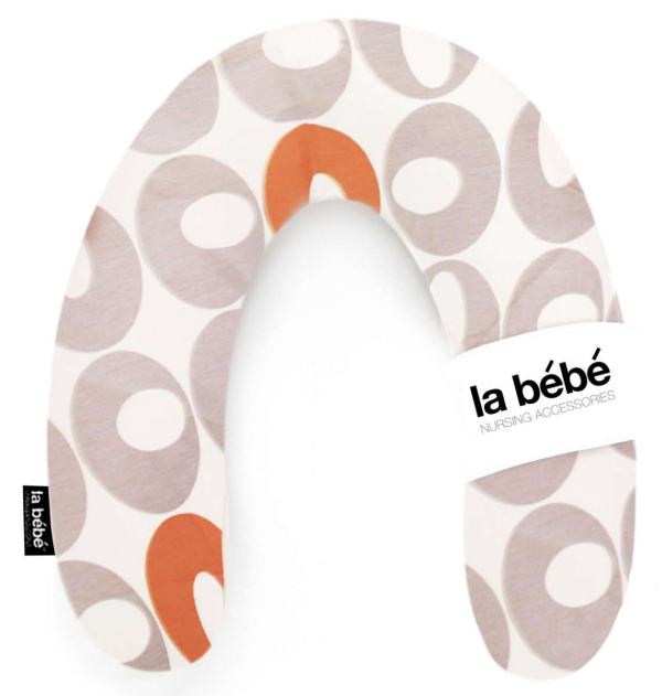 La Bebe™ Rich Cotton Nursing Maternity Pillow Art.49548 Orage&amp;Grey circles Подковка для сна, кормления малыша 30x104 cm