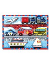 Melissa&amp;Doug Puzzles Vehicles Art.13725 Деревянный пазл для малышей Транспорт