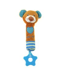 BabyMix Bear Art. 31275 Детская мягкая погремушка с пищалкой