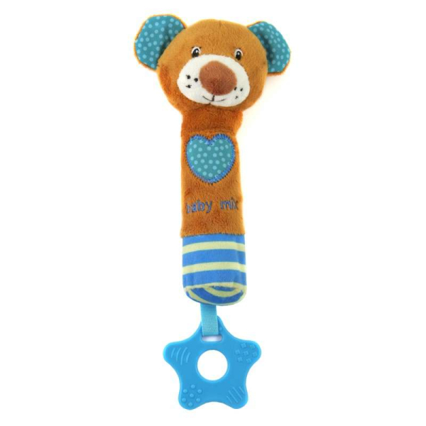 BabyMix Bear Art. 31275 Детская мягкая погремушка с пищалкой