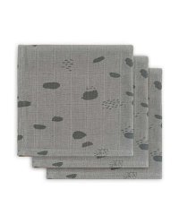 Jollein Muslin Spot Grey Art.535-­855­-65347 Высококачественная муслиновая пелёнка из бамбука, 3 шт. (70x70 см)