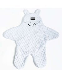 La bebe™ Minky+Cotton Art.104794 White Комбинезон для малыша (конвертик) в автокресло или коляску с ручками и ножками