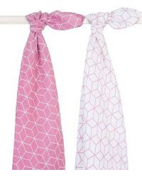 Jollein Muslin Graphic Mauve Art.535-­852-­65119 Высококачественная муслиновая пелёнка из бамбука, 2 шт. (115x115 см)