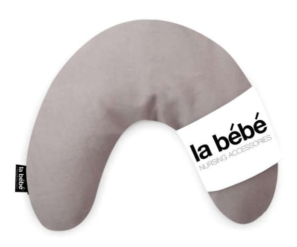 La Bebe™ Mimi Nursing Linen Pillow Art.78764 Dark grey Подкова для сна, кормления малыша 19x46cm из натурального 100% льна